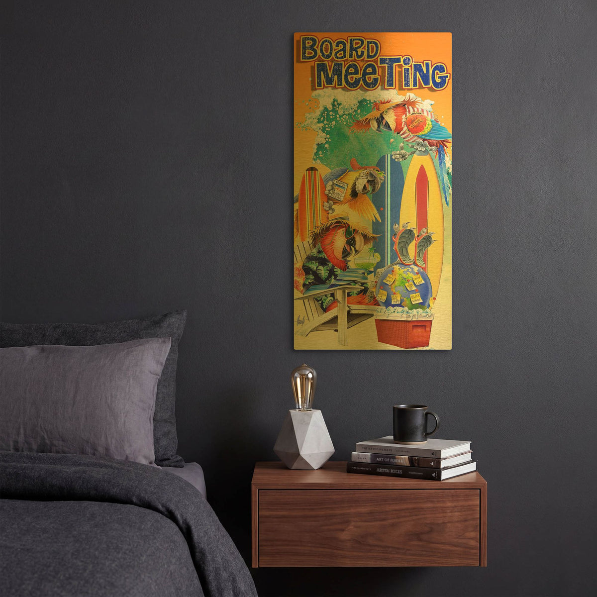 'Board Meet' By James Mazzotta Gold Metal Wall Art