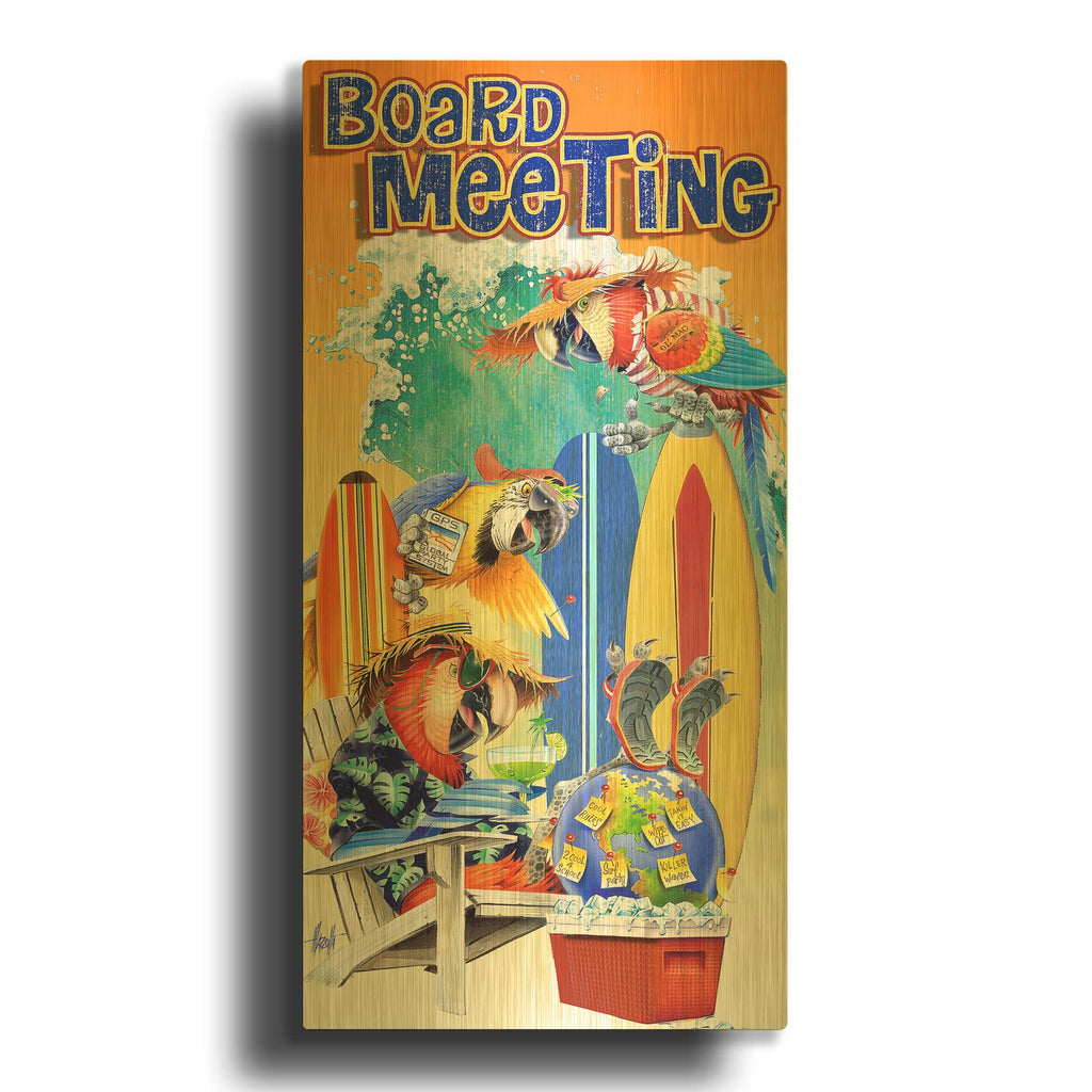 'Board Meet' By James Mazzotta Gold Metal Wall Art