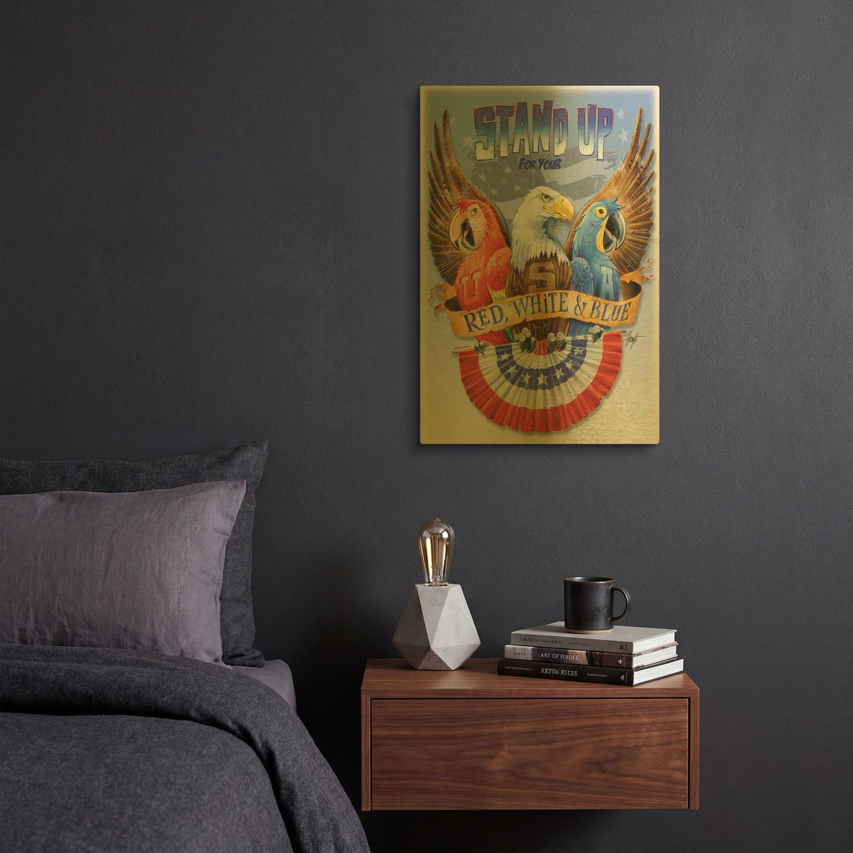 'Stand Up' By James Mazzotta Gold Metal Wall Art