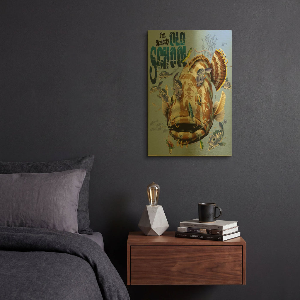 'Old School Grouper' By James Mazzotta Gold Metal Wall Art