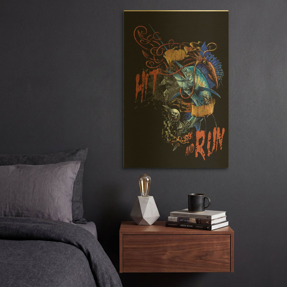 'Hit N Run' By James Mazzotta Gold Metal Wall Art