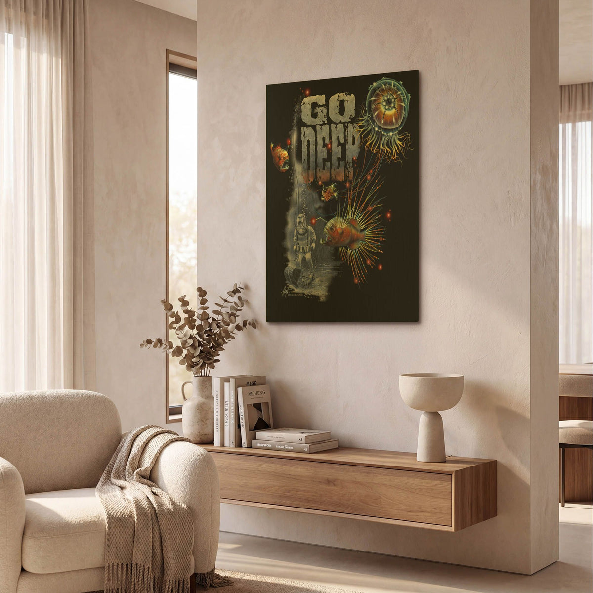 'Go Deep' By James Mazzotta Gold Metal Wall Art