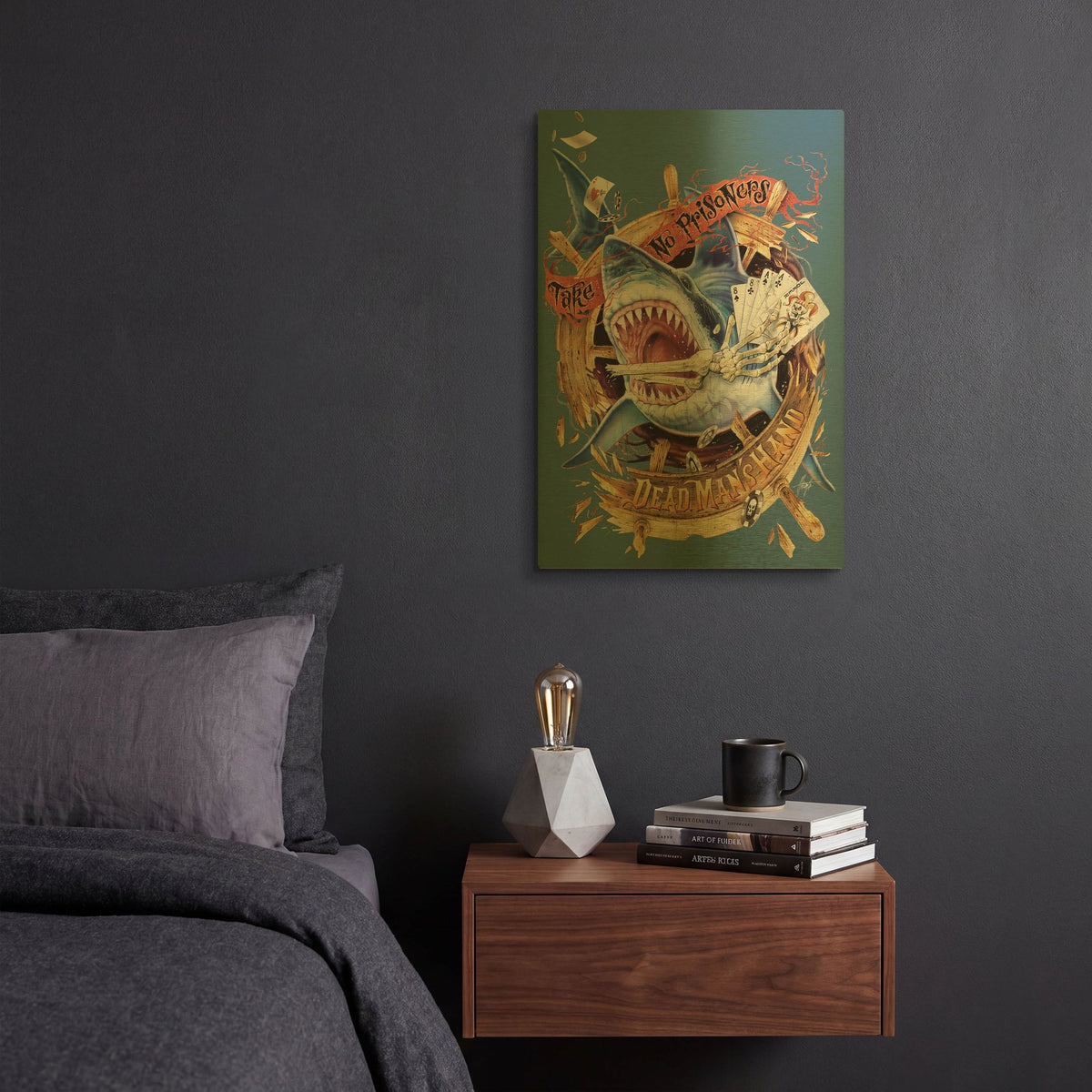 'Dead Man Hand II' By James Mazzotta Gold Metal Wall Art