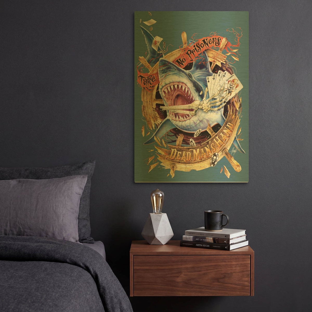 'Dead Man Hand II' By James Mazzotta Gold Metal Wall Art