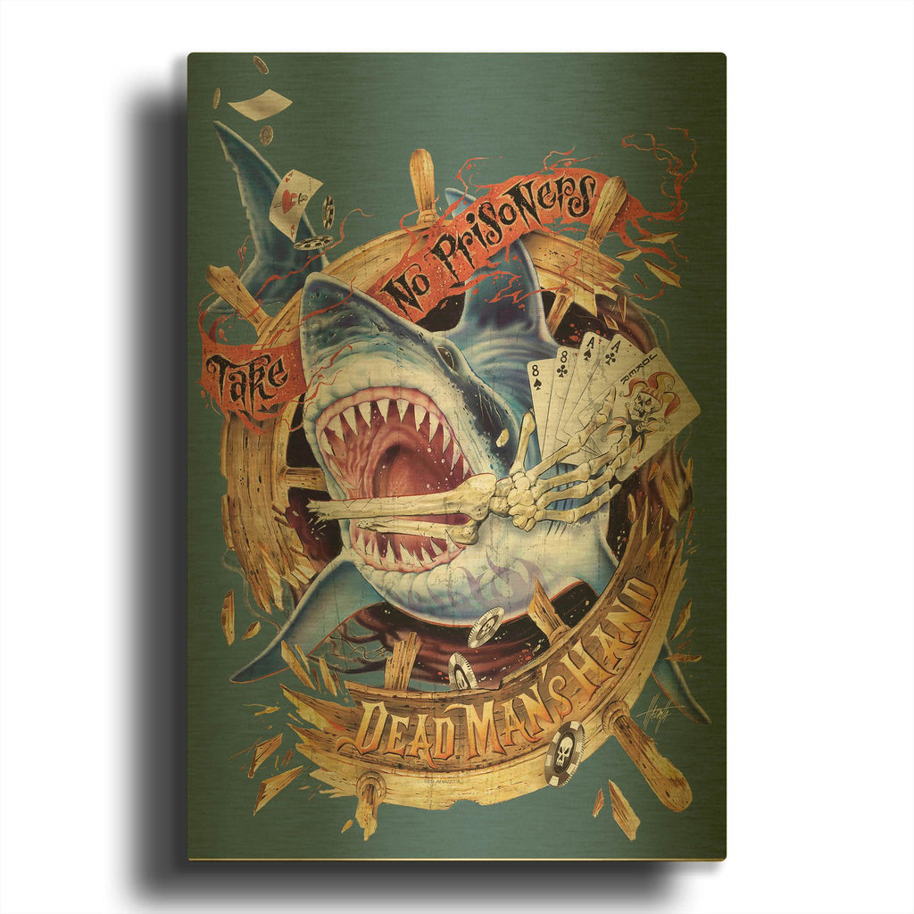 'Dead Man Hand II' By James Mazzotta Gold Metal Wall Art