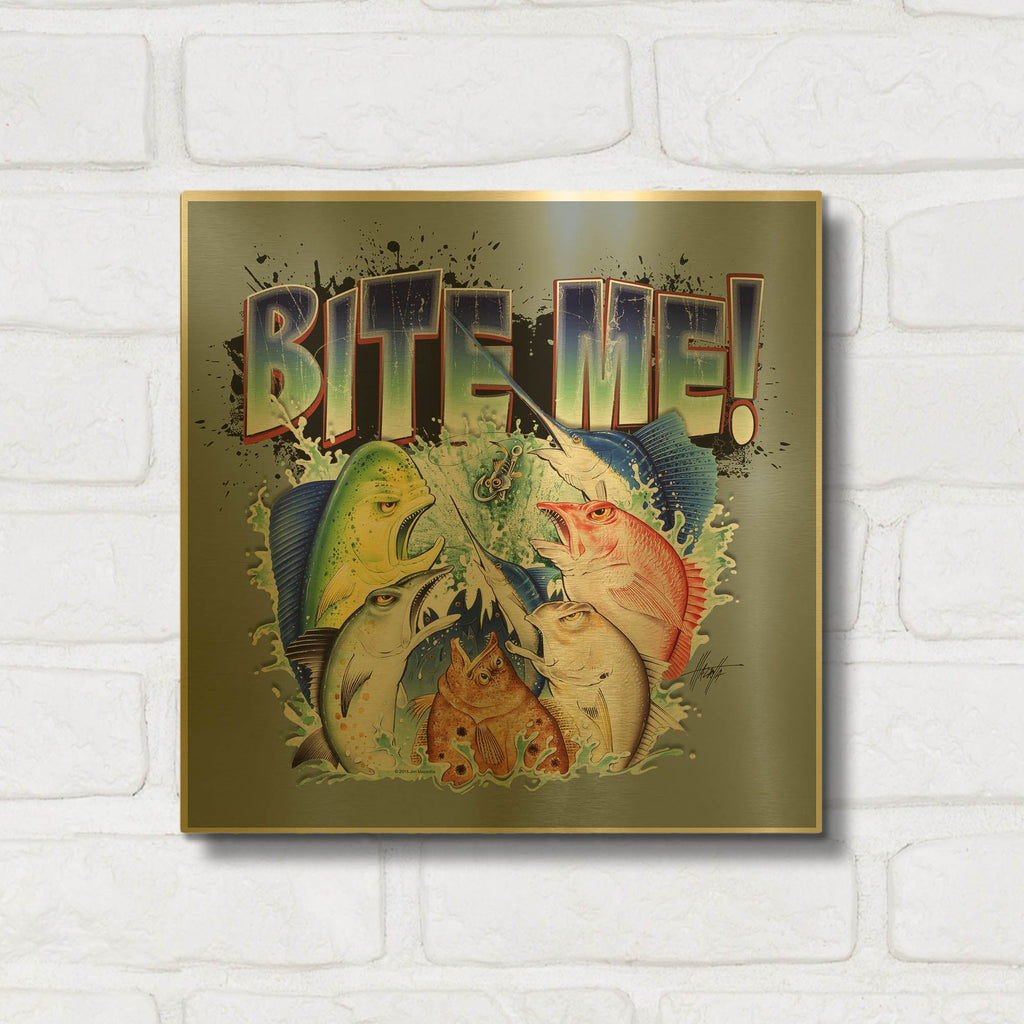 'Bite MeII' By James Mazzotta Gold Metal Wall Art
