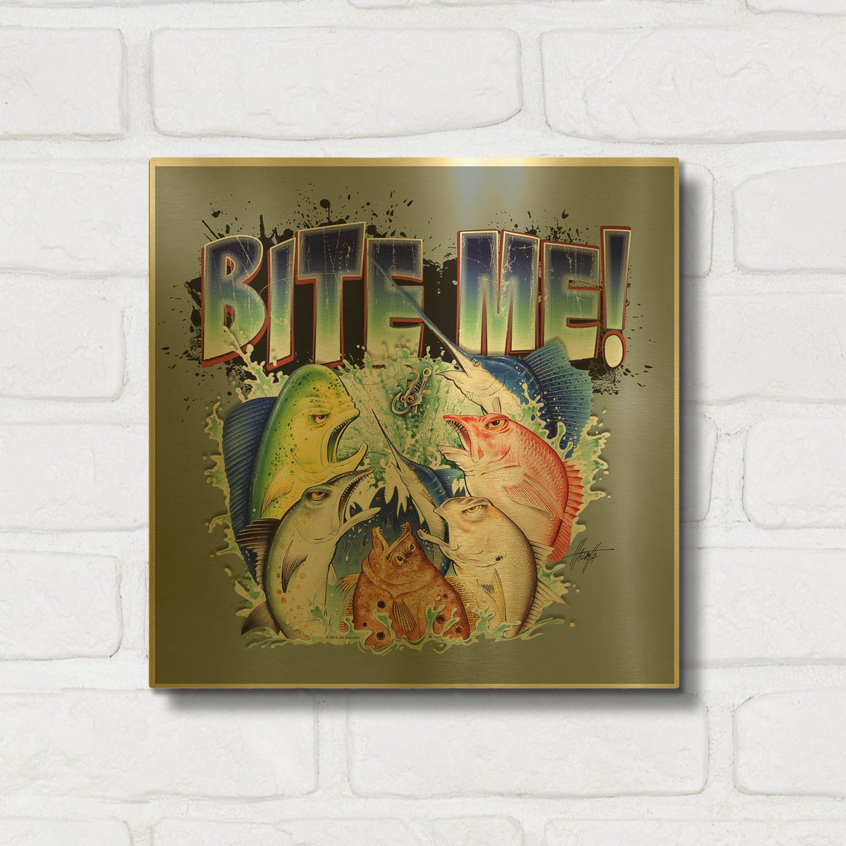 'Bite MeII' By James Mazzotta Gold Metal Wall Art