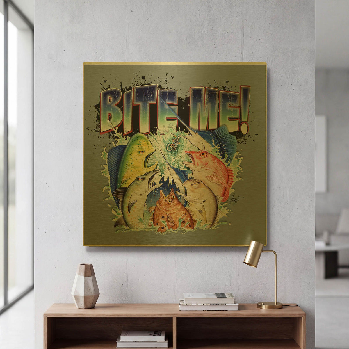 'Bite MeII' By James Mazzotta Gold Metal Wall Art