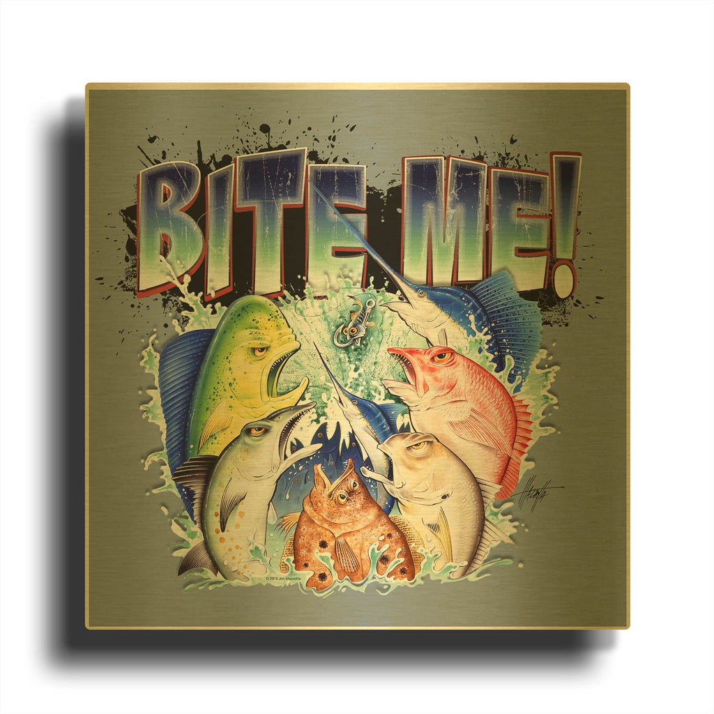 'Bite MeII' By James Mazzotta Gold Metal Wall Art