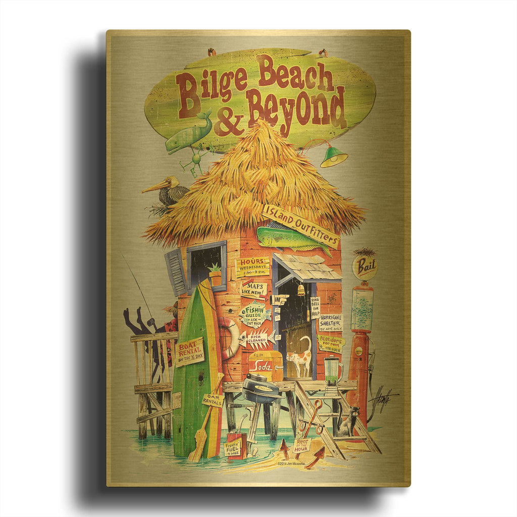 'Bilge Beach Beyond' By James Mazzotta Gold Metal Wall Art