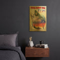 'Bass Fly Fish' By James Mazzotta Gold Metal Wall Art