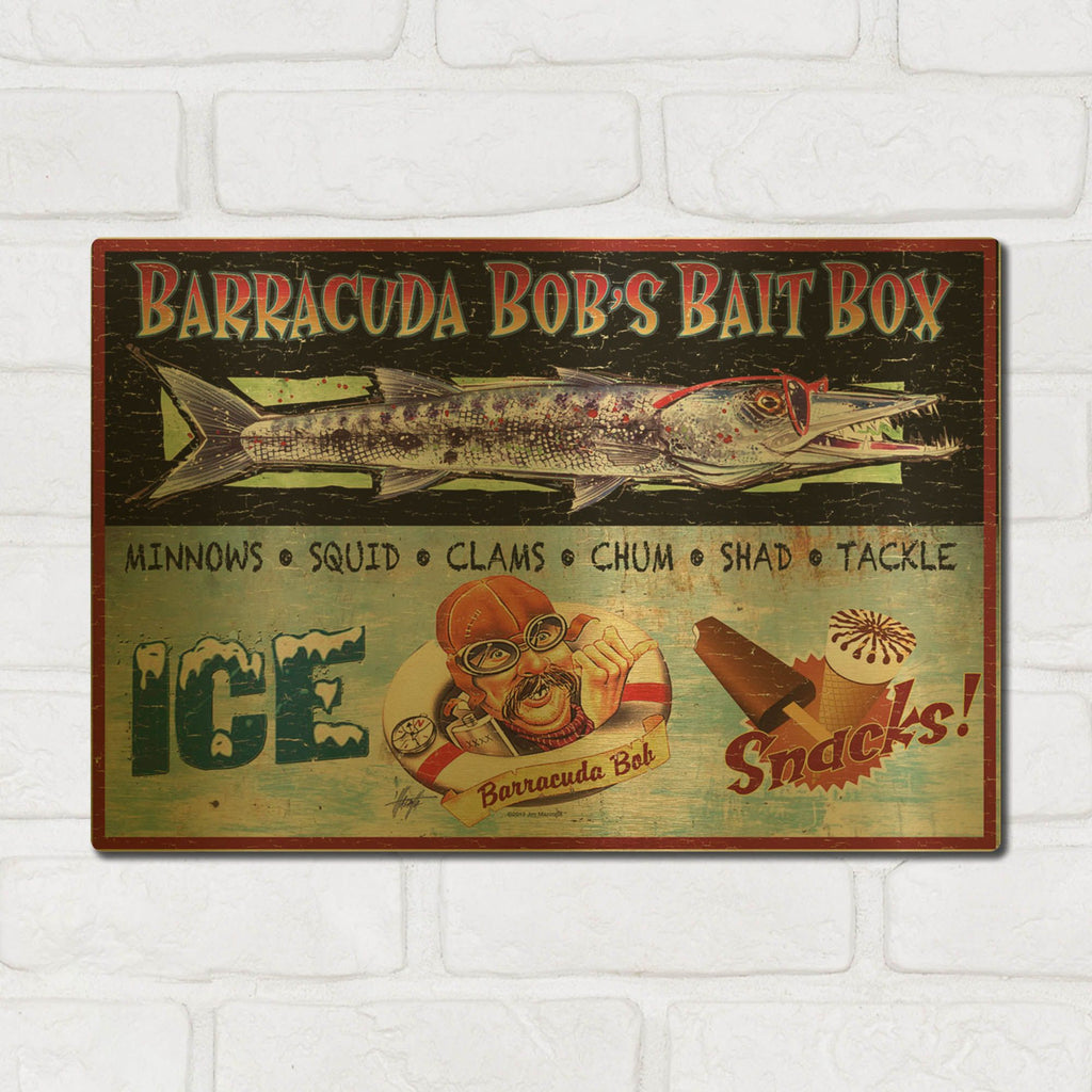 'Barracuda Bob' By James Mazzotta Gold Metal Wall Art