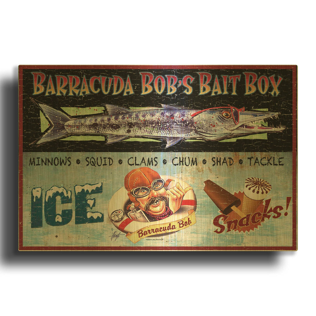 'Barracuda Bob' By James Mazzotta Gold Metal Wall Art