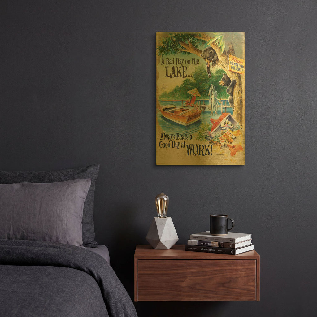 'Bad Day Bears' By James Mazzotta Gold Metal Wall Art