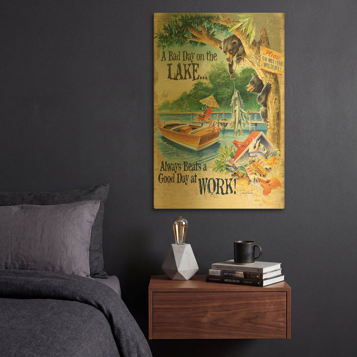 'Bad Day Bears' By James Mazzotta Gold Metal Wall Art