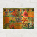 'Tropical Quilt Mosaic' By James Mazzotta Gold Metal Wall Art