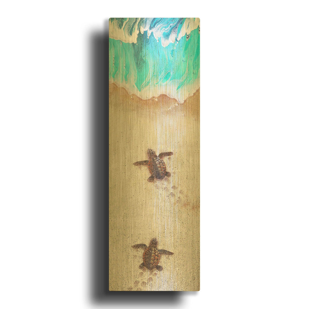 'Turtle Duo' By James Mazzotta Gold Metal Wall Art