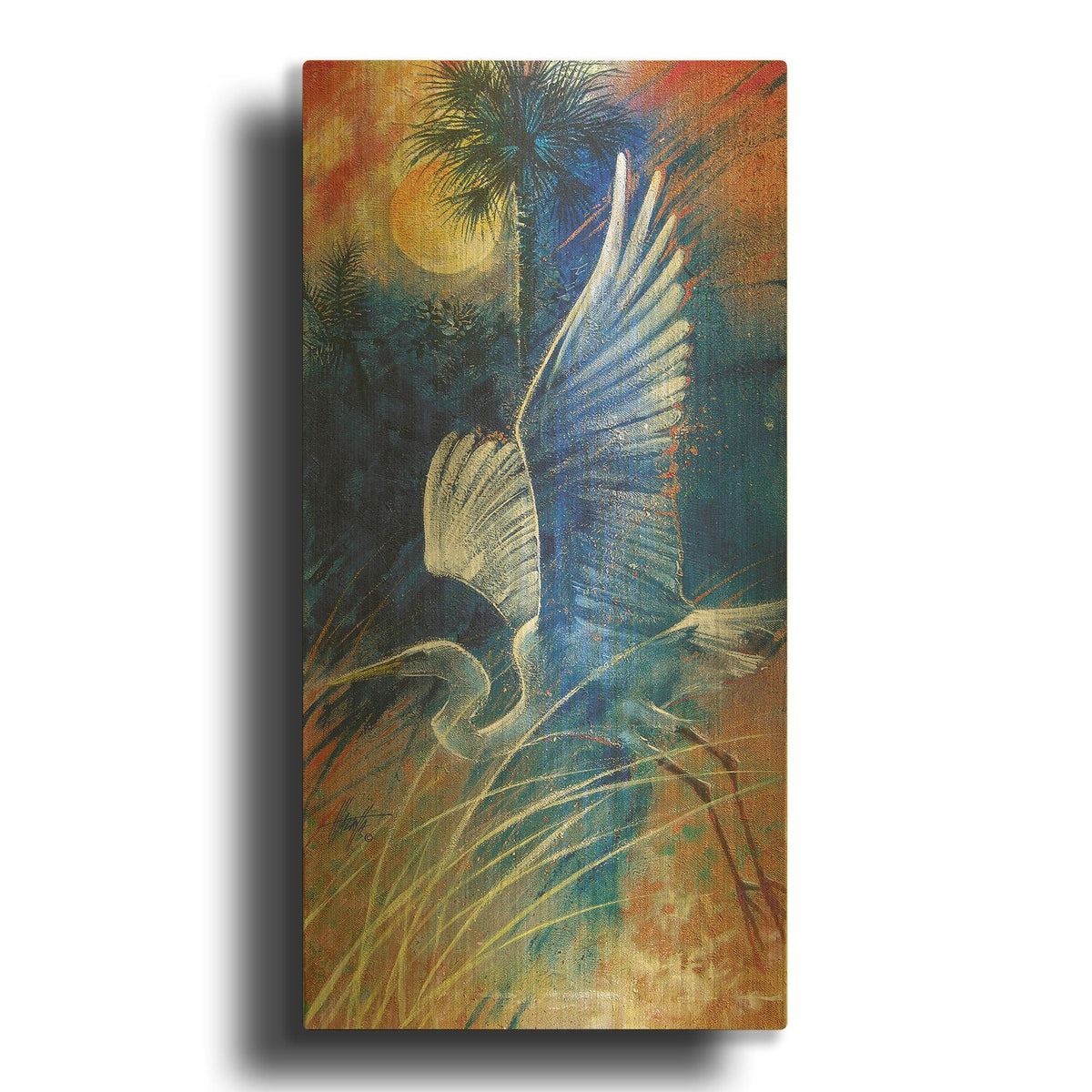 'Sundown Touchdown' By James Mazzotta Gold Metal Wall Art