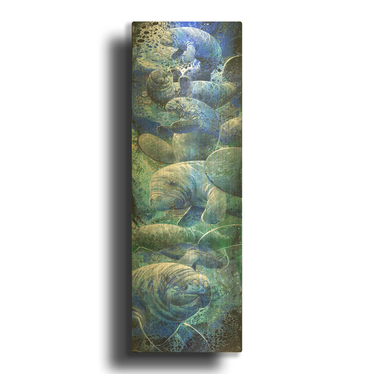 'Sea Cow Ballet' By James Mazzotta Gold Metal Wall Art