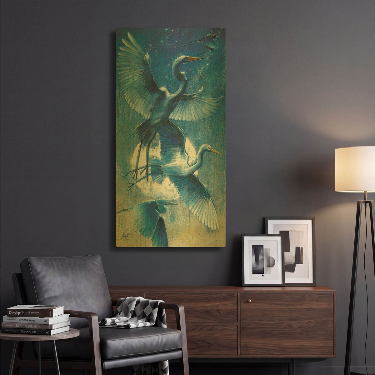 'Moon Dancers' By James Mazzotta Gold Metal Wall Art