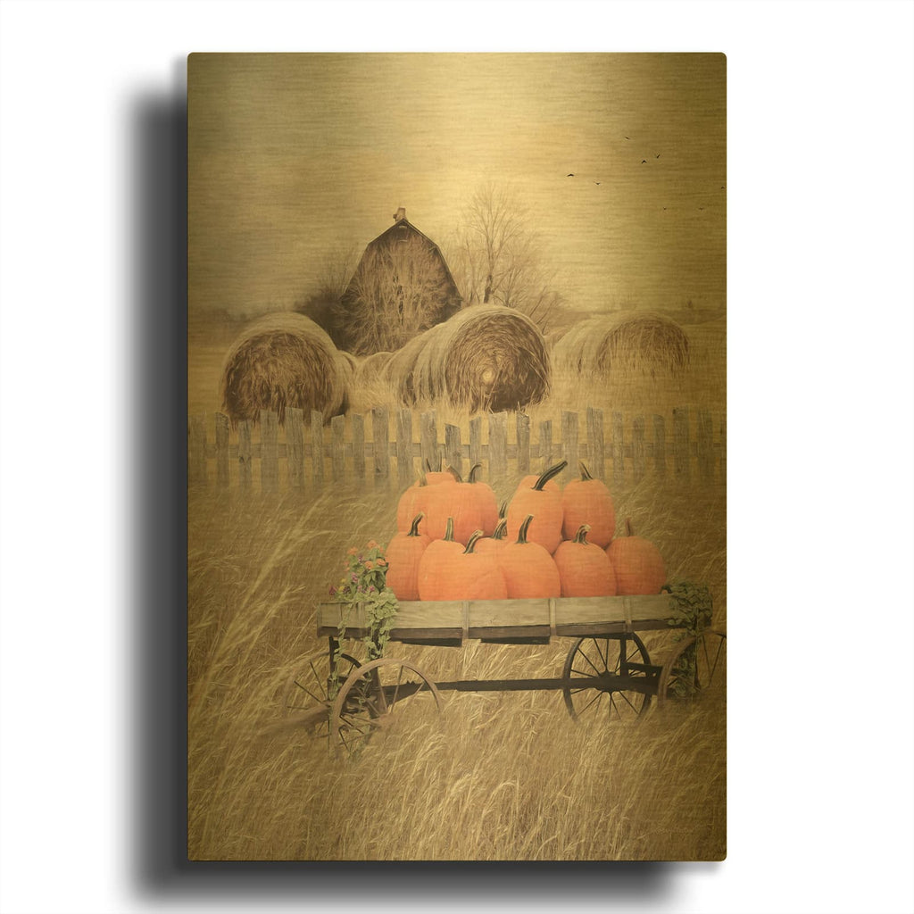 'Pumpkin Harvest' By Lori Deiter Gold Metal Wall Art