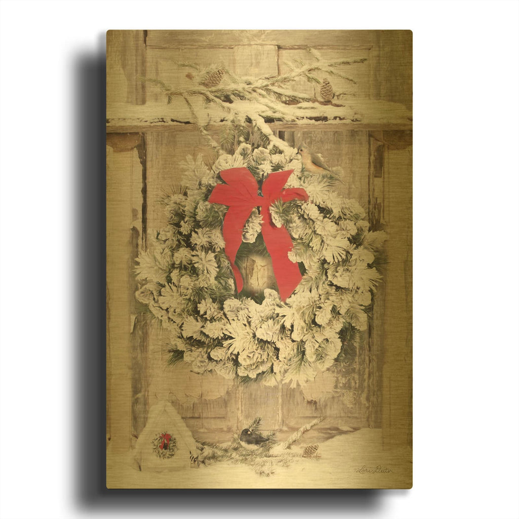 'Feeding Station II' By Lori Deiter Gold Metal Wall Art