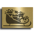 'Santas Sleigh 3' By Tis the season Gold Metal Wall Art