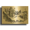 'Up On The Rooftop' By Tis the season Gold Metal Wall Art