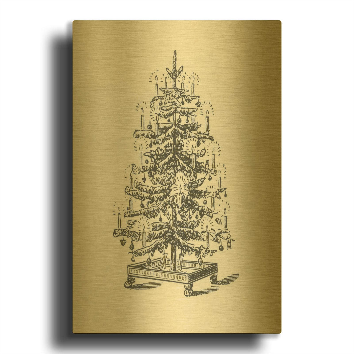 'Christmas Tree 1' By Tis the season Gold Metal Wall Art