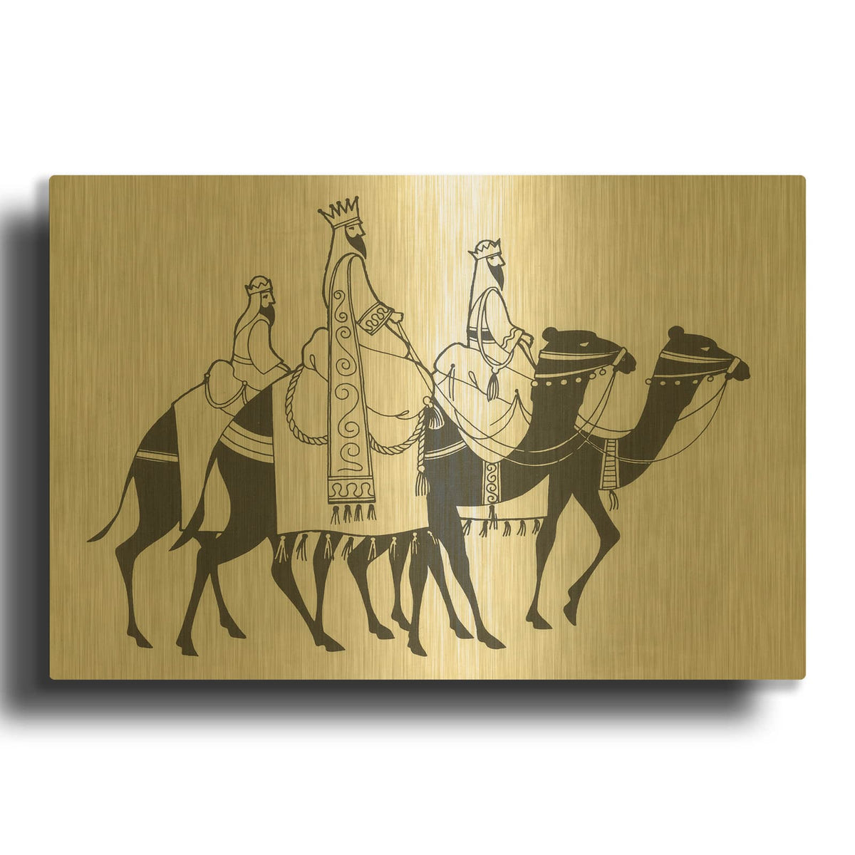 'Three Kings 1' By Tis the season Gold Metal Wall Art