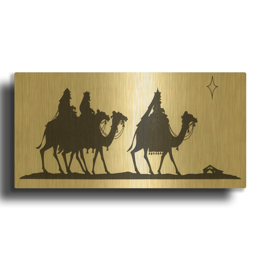 'Three Kings 3' By Tis the season Gold Metal Wall Art