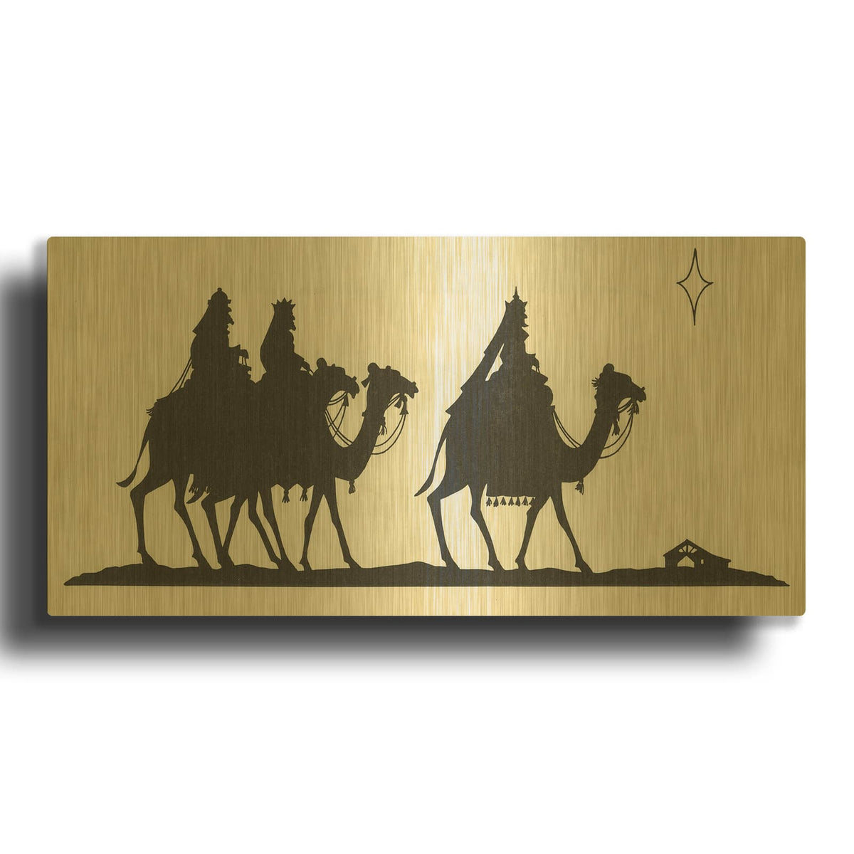 'Three Kings 3' By Tis the season Gold Metal Wall Art