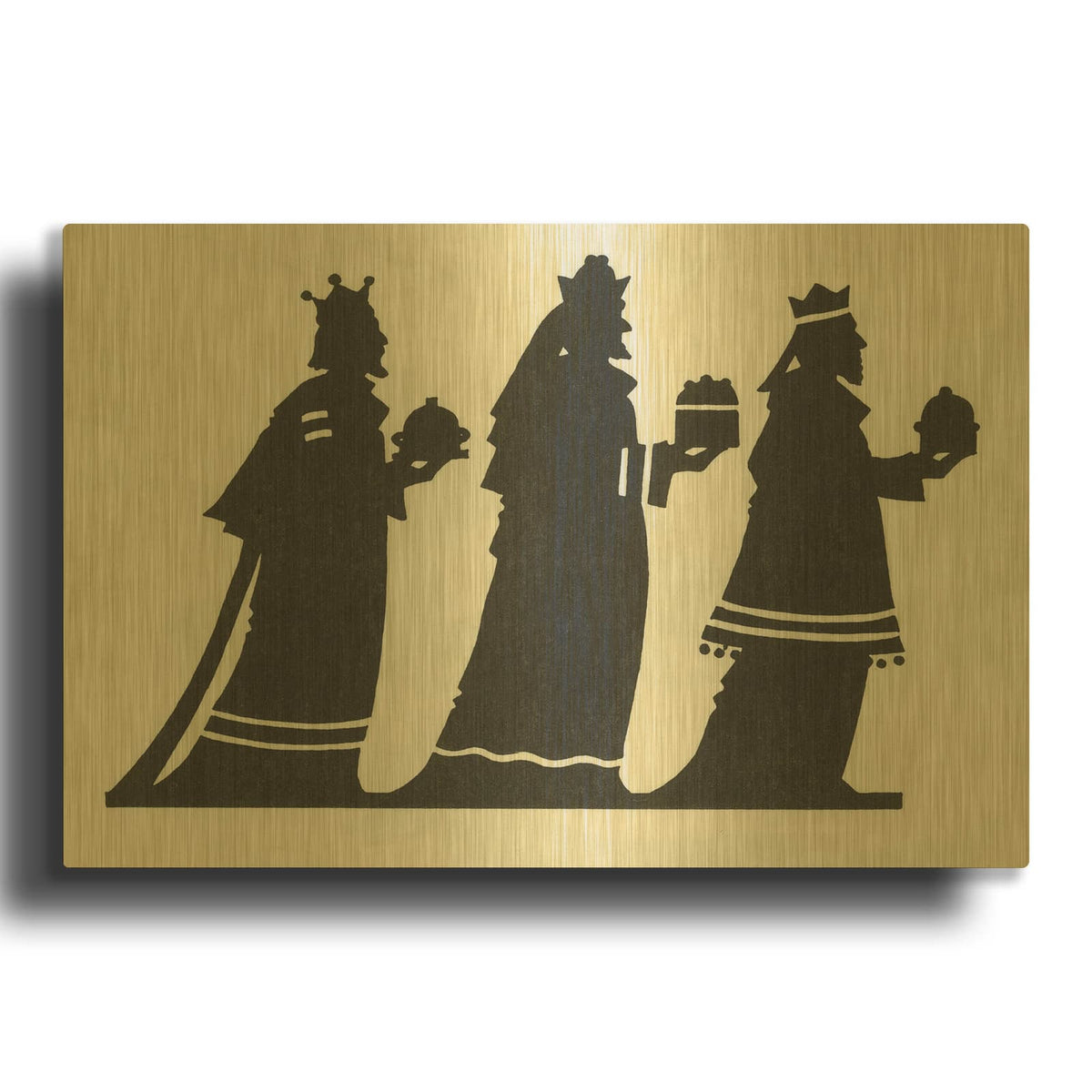 'Three Kings 2' By Tis the season Gold Metal Wall Art