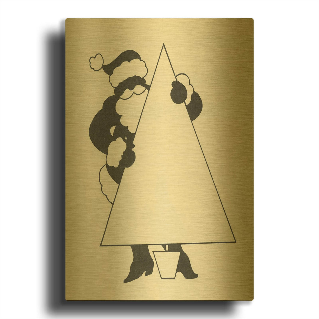'Christmas Tree 2' By Tis the season Gold Metal Wall Art