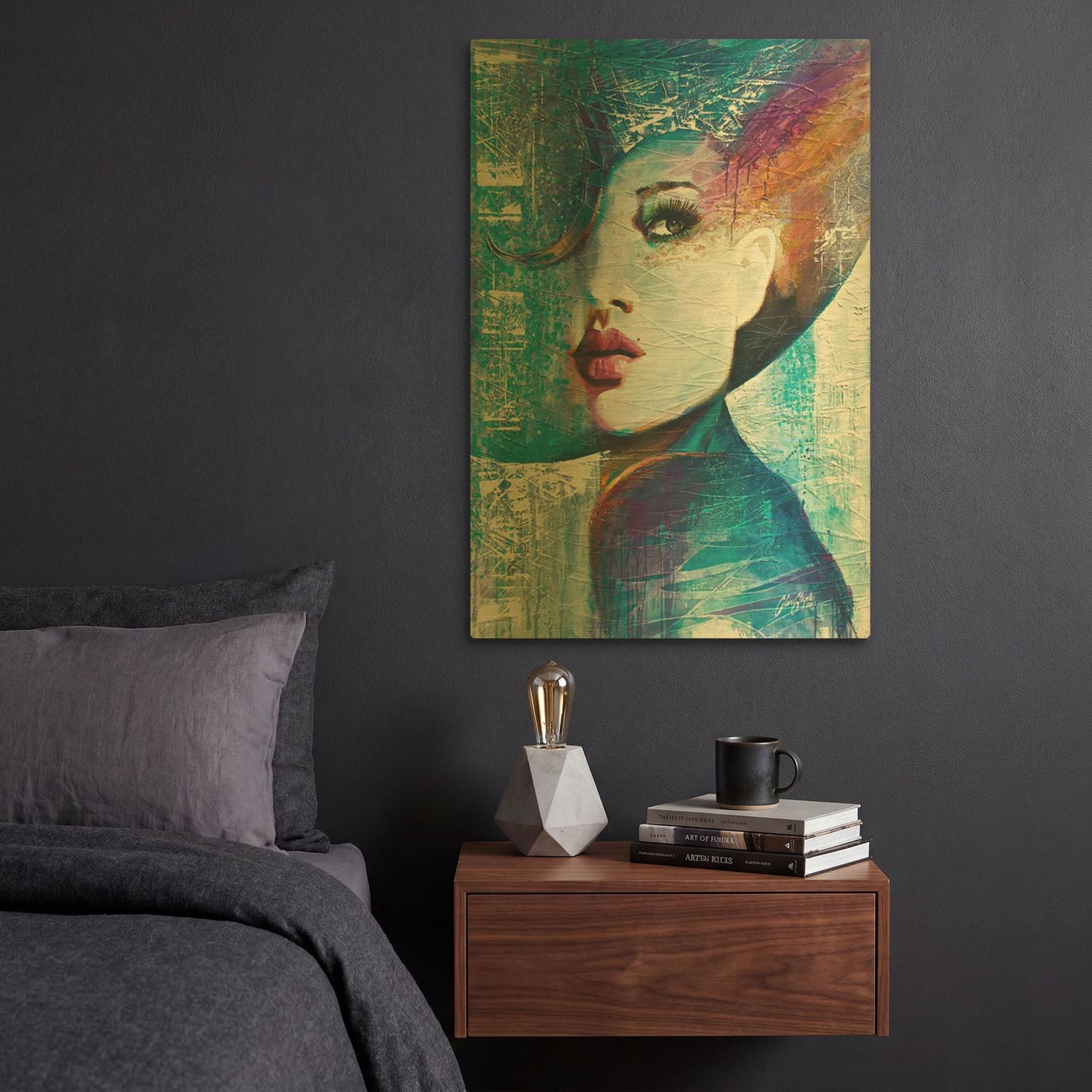'Angie' By Colin John Staples Gold Metal Wall Art
