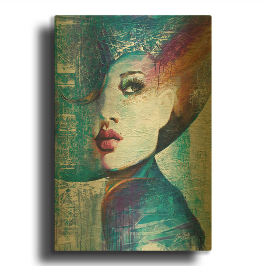 'Angie' By Colin John Staples Gold Metal Wall Art