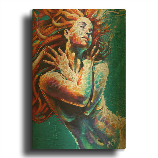 'Floating in Color' By Colin John Staples Gold Metal Wall Art
