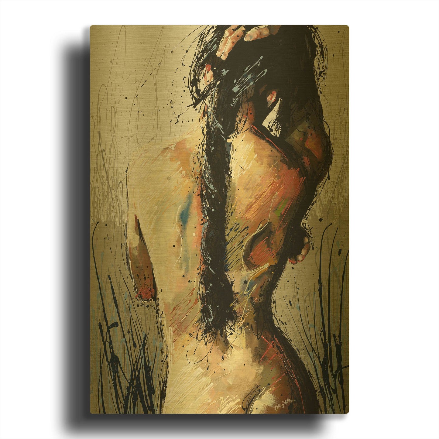 'Mother Ganges' By Colin John Staples Gold Metal Wall Art