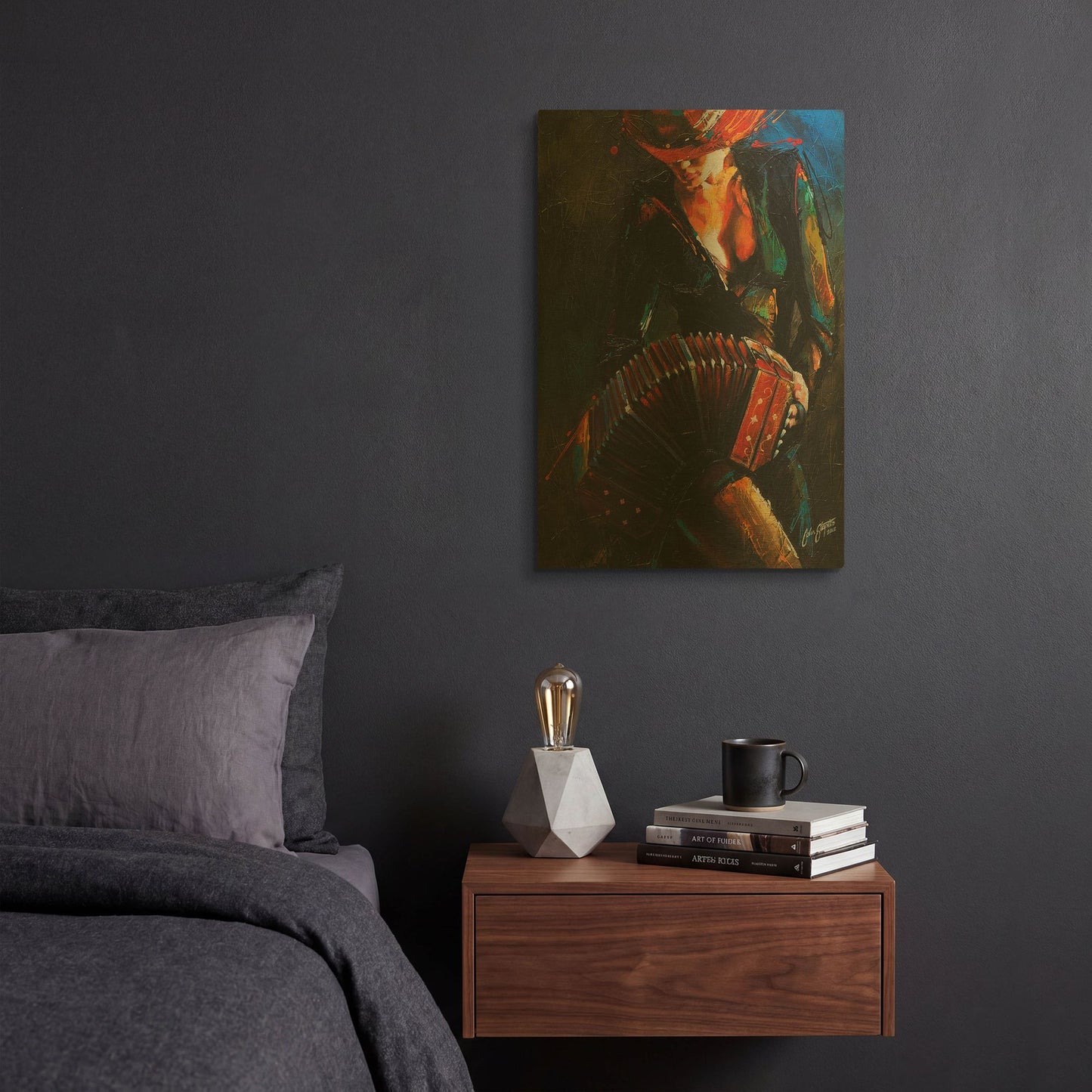 'Reina del Bandoneon' By Colin John Staples Gold Metal Wall Art