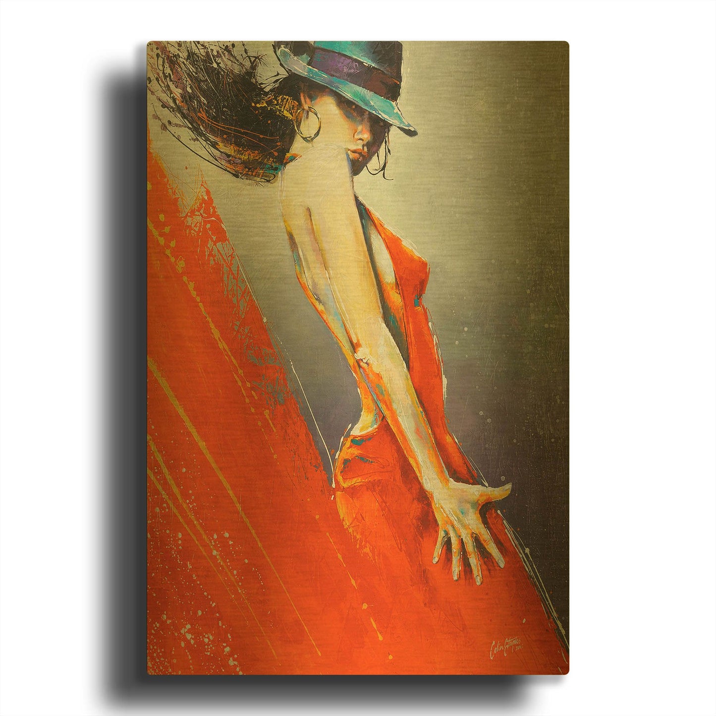 'Rubi' By Colin John Staples Gold Metal Wall Art