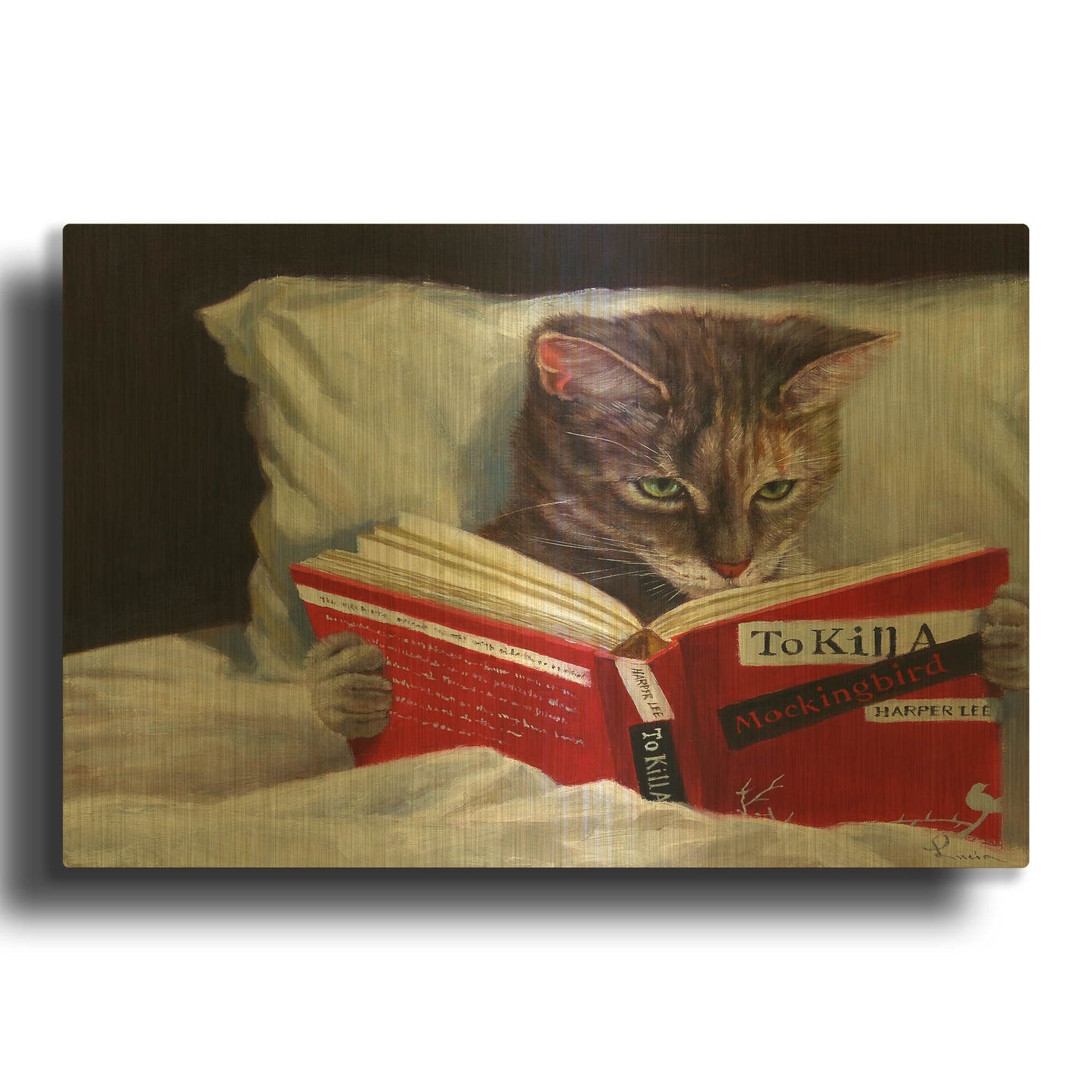 'Late Night Thriller' By Lucia Heffernan Gold Metal Wall Art