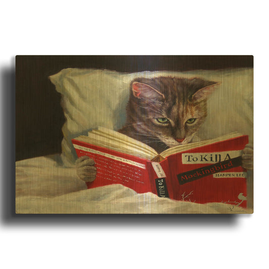 'Late Night Thriller' By Lucia Heffernan Gold Metal Wall Art