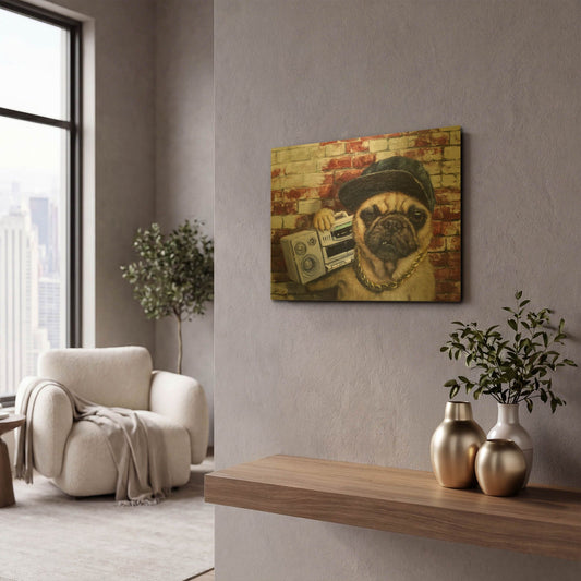 'Who Let The Dogs Out' By Lucia Heffernan Gold Metal Wall Art