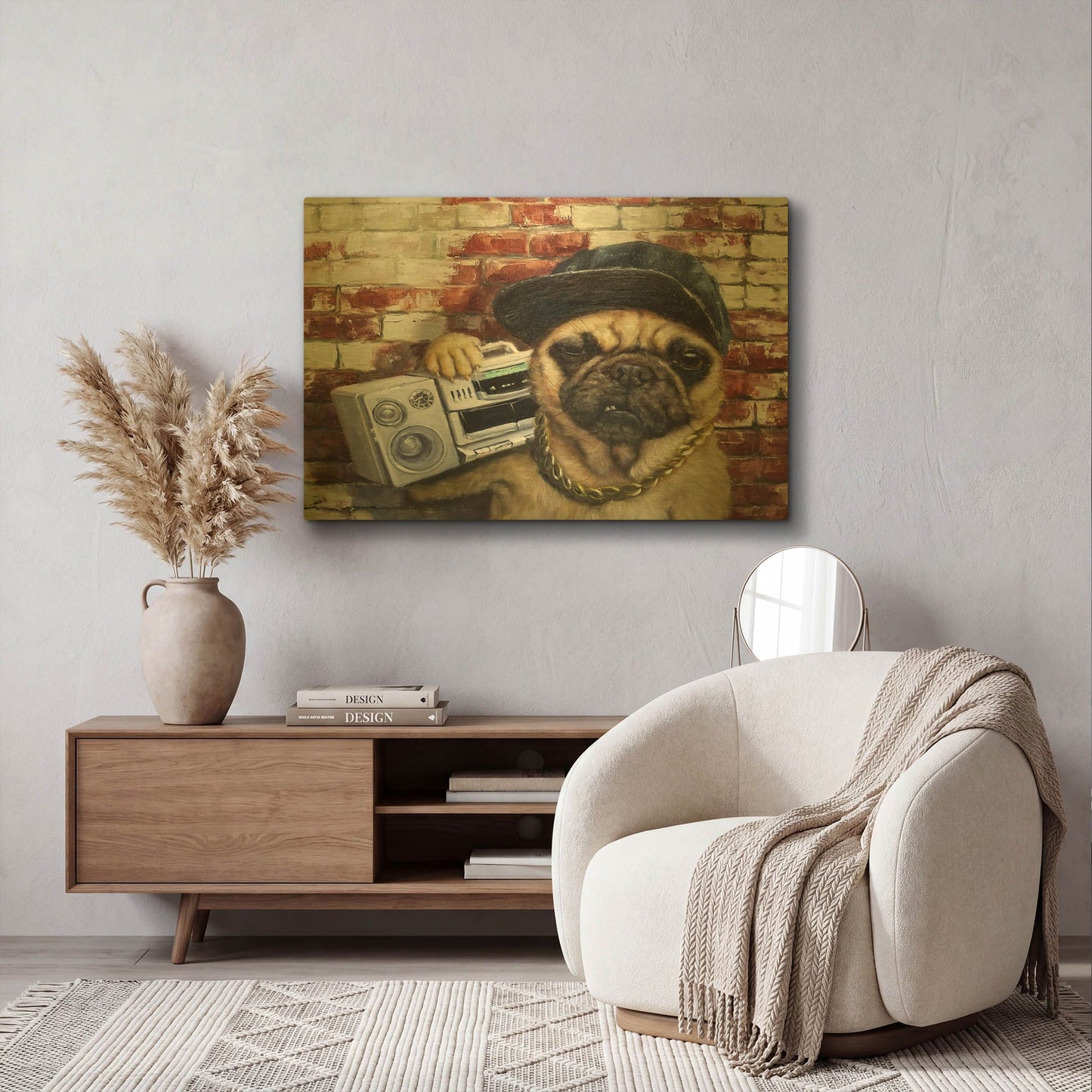 'Who Let The Dogs Out' By Lucia Heffernan Gold Metal Wall Art