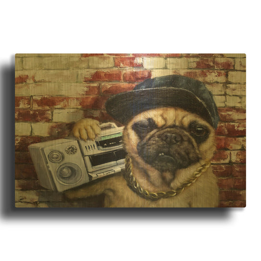 'Who Let The Dogs Out' By Lucia Heffernan Gold Metal Wall Art