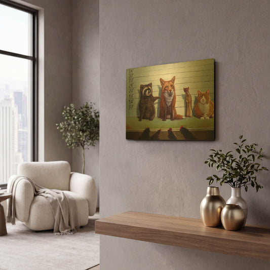 'Usual Suspects' By Lucia Heffernan Gold Metal Wall Art