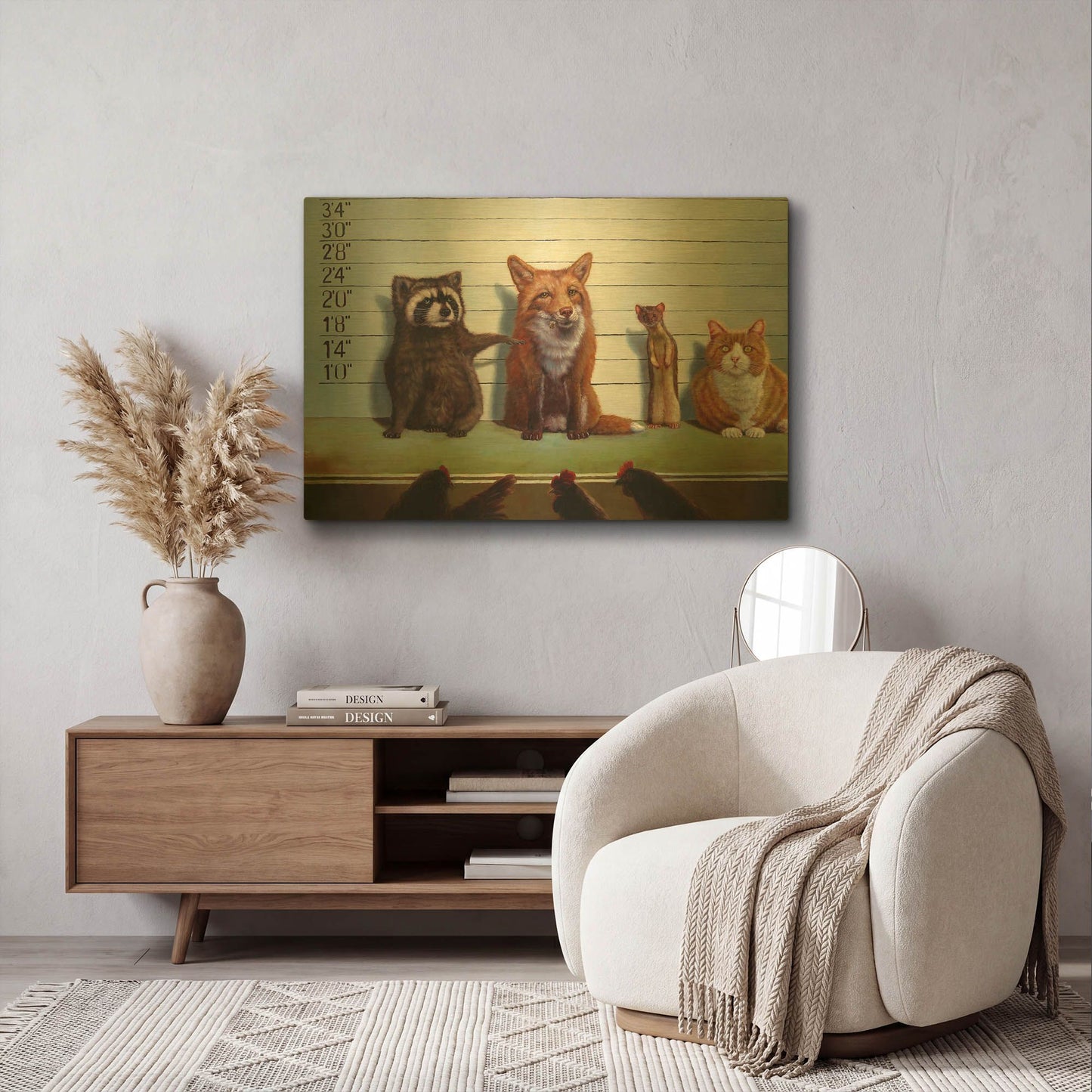 'Usual Suspects' By Lucia Heffernan Gold Metal Wall Art