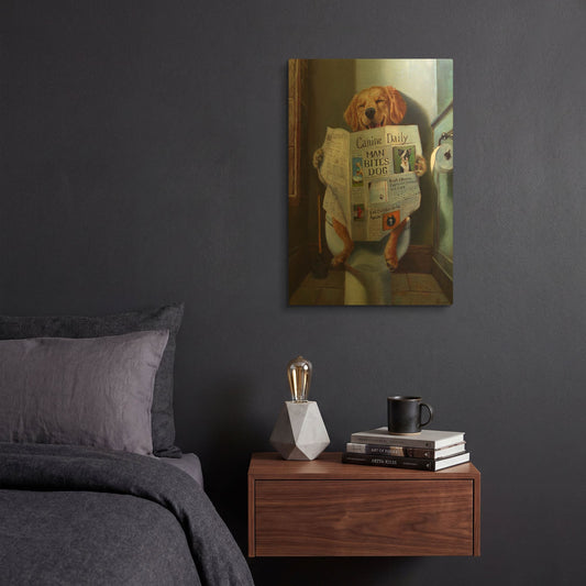 'Dog Gone Funny' By Lucia Heffernan Gold Metal Wall Art