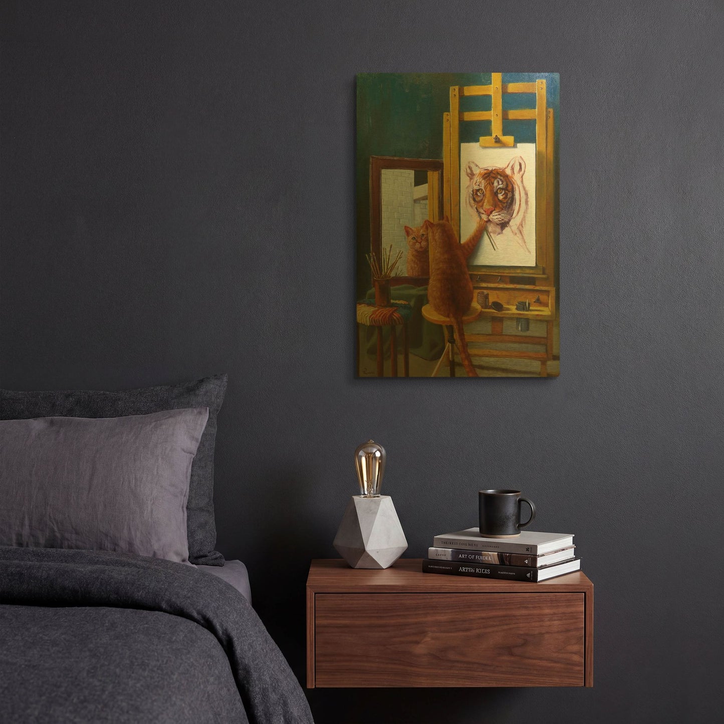 'Norman Catwell' By Lucia Heffernan Gold Metal Wall Art