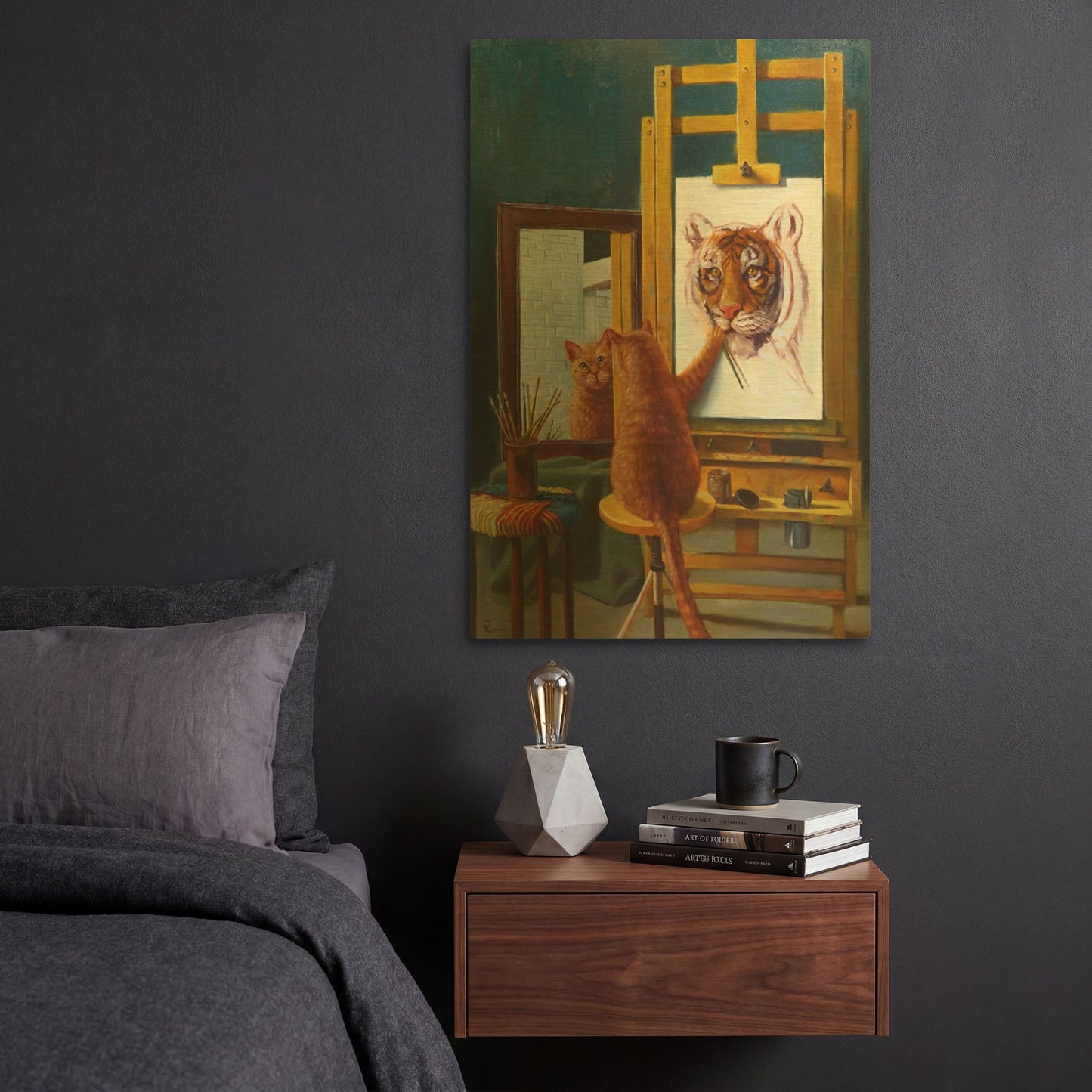 'Norman Catwell' By Lucia Heffernan Gold Metal Wall Art